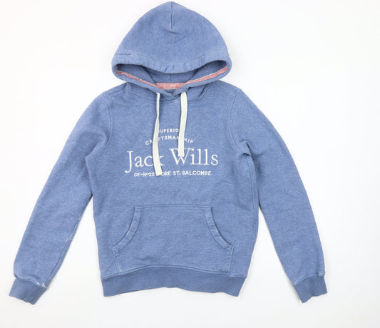Womens UK Size 6 Jack Wills Blue Pullover Hoodie