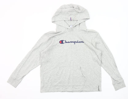 Champion Women's Grey Pullover Hoodie M 100% Cotton Athleticwear
