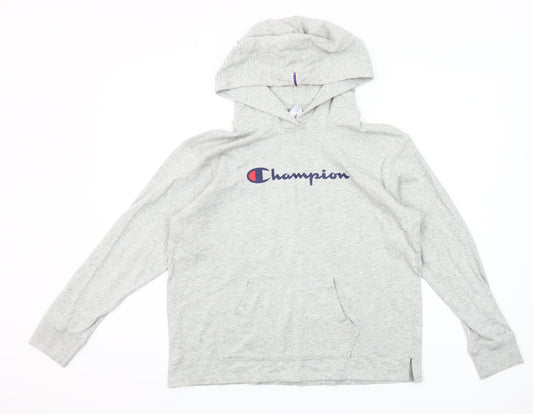 Champion Women's Grey Pullover Hoodie M 100% Cotton Athleticwear