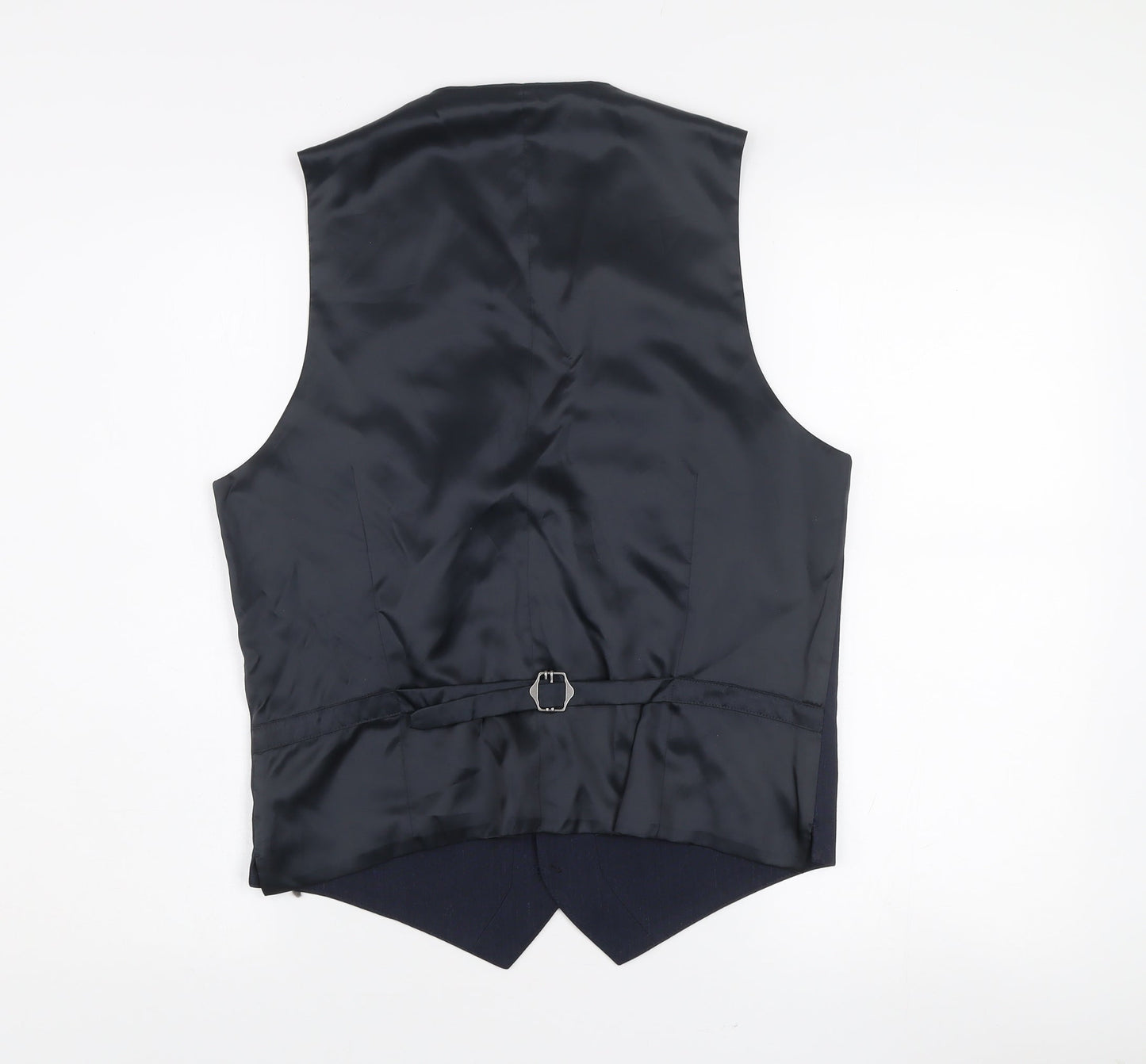 Men’s Blue Wool Blend Waistcoat 38 Chest Regular Fit Classic Style