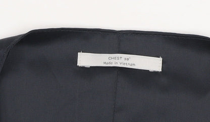 Men’s Blue Wool Blend Waistcoat 38 Chest Regular Fit Classic Style