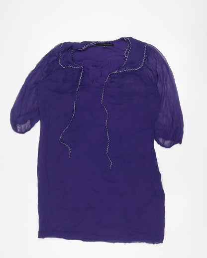 French Connection Women’s Purple Viscose Tunic Blouse Size 16