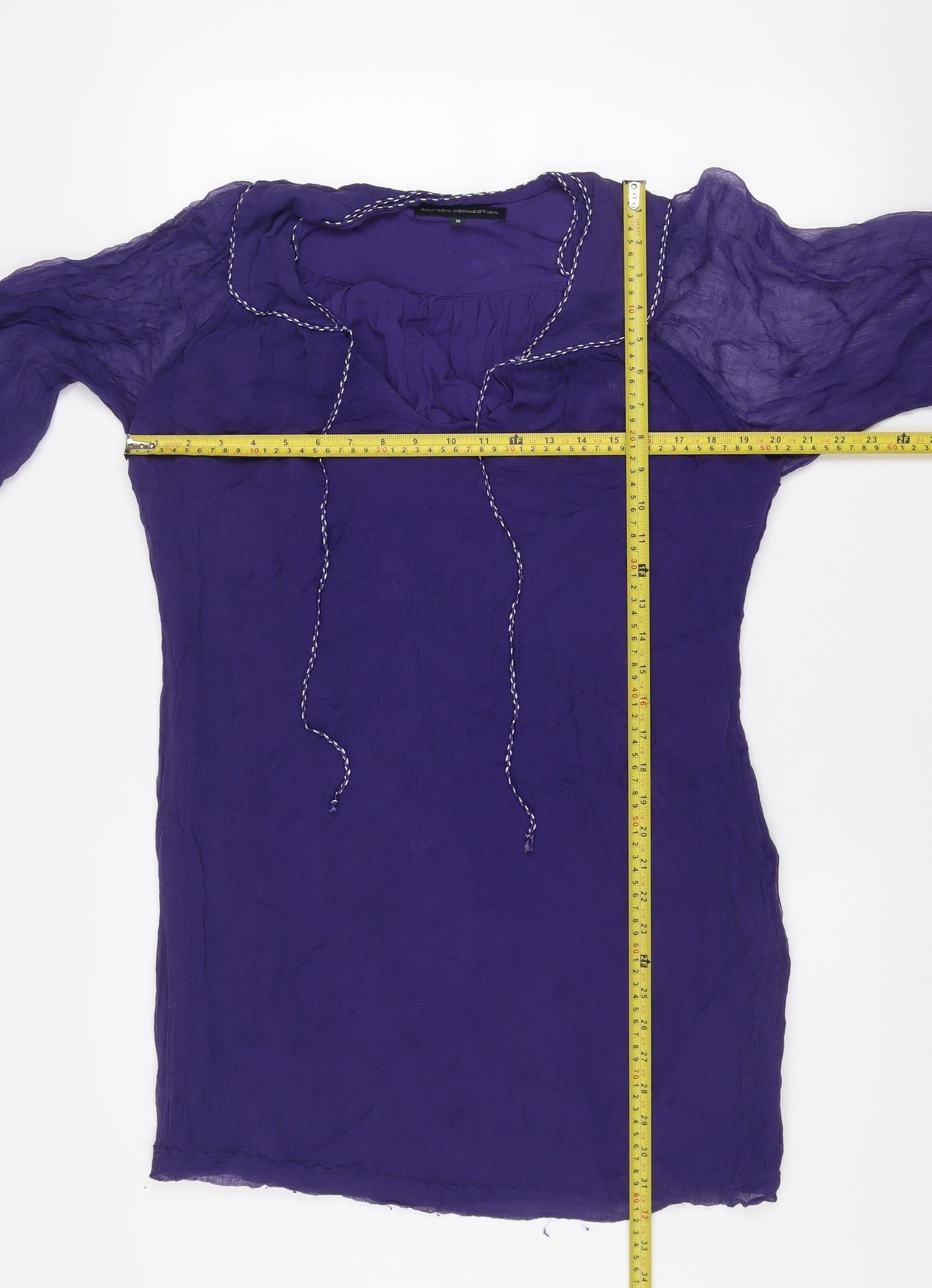 French Connection Women’s Purple Viscose Tunic Blouse Size 16