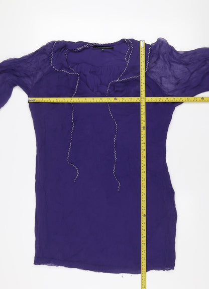 French Connection Women’s Purple Viscose Tunic Blouse Size 16