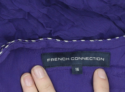 French Connection Women’s Purple Viscose Tunic Blouse Size 16