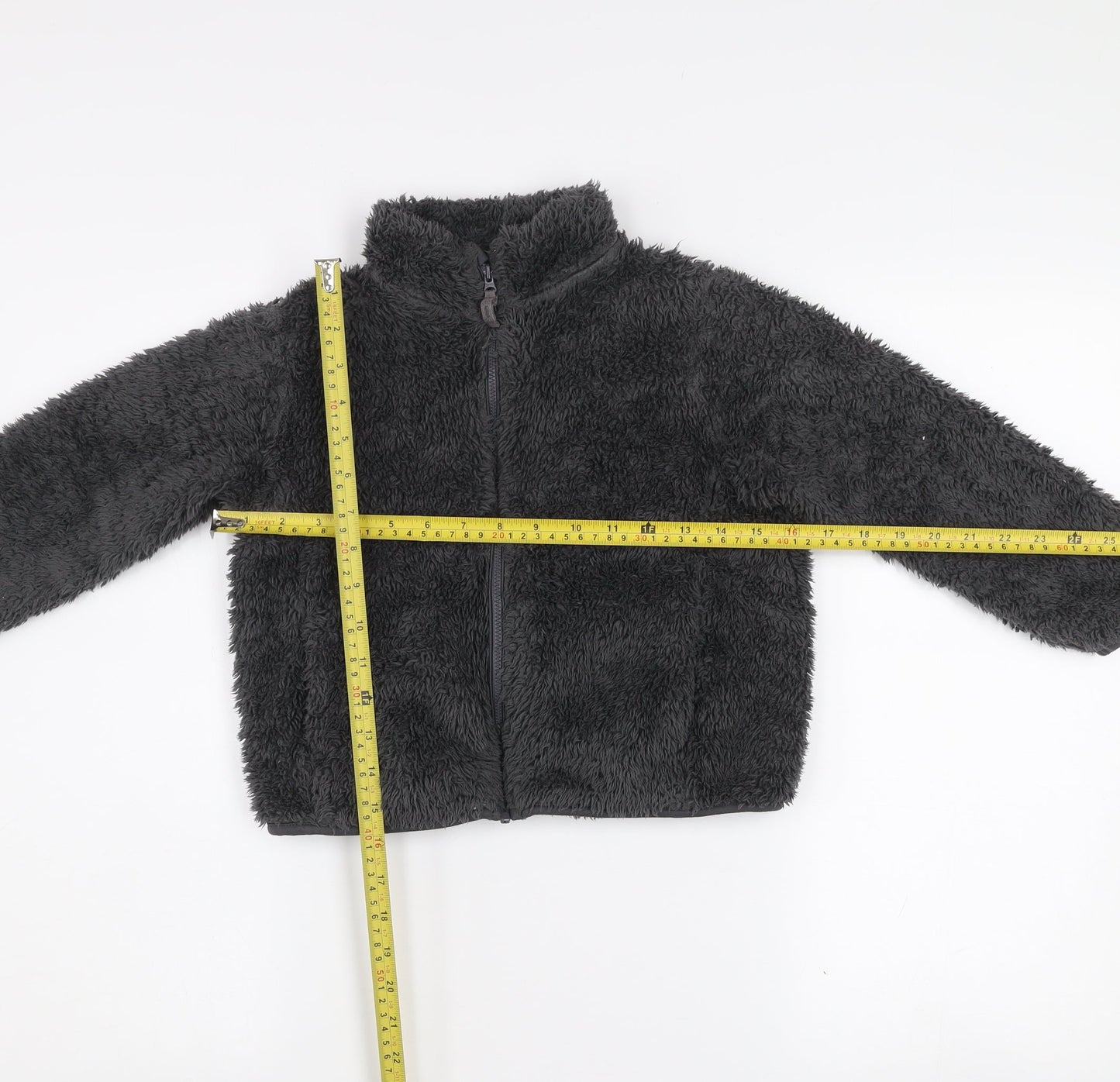 Uniqlo Boys Grey Fleece Full Zip Jacket 6-7 Years Winter Soft Shell