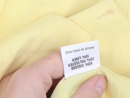 Richard Roberts Collection Women's Yellow Shawl Collar Linen Blend Blazer Size 16