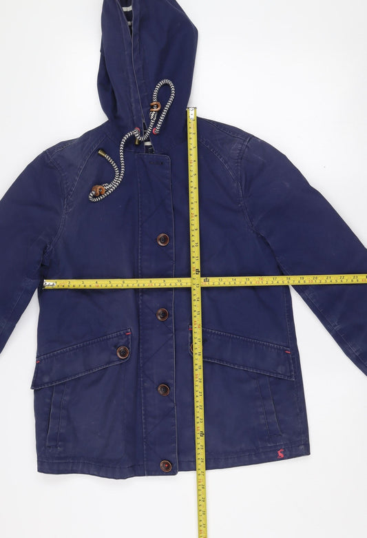 Womens UK Size 10 Joules Blue Rain Coat