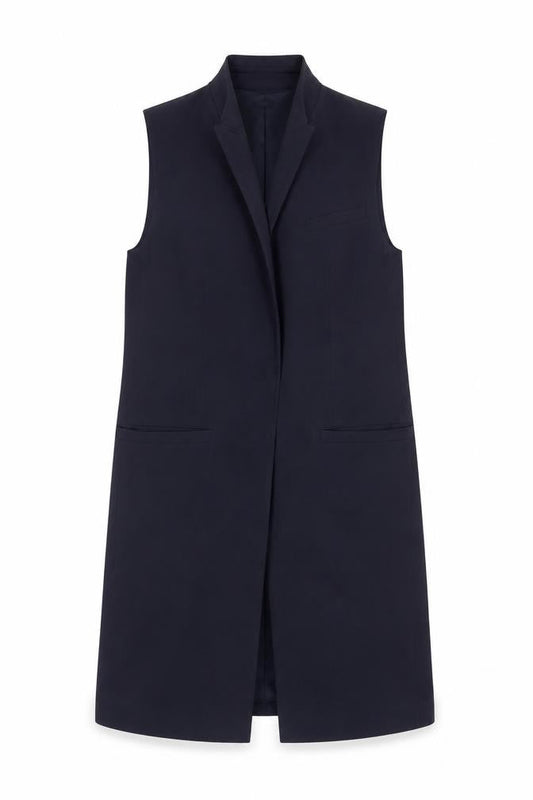 French Connection Women's Black Sleeveless Mid-Length Waistcoat Size 8