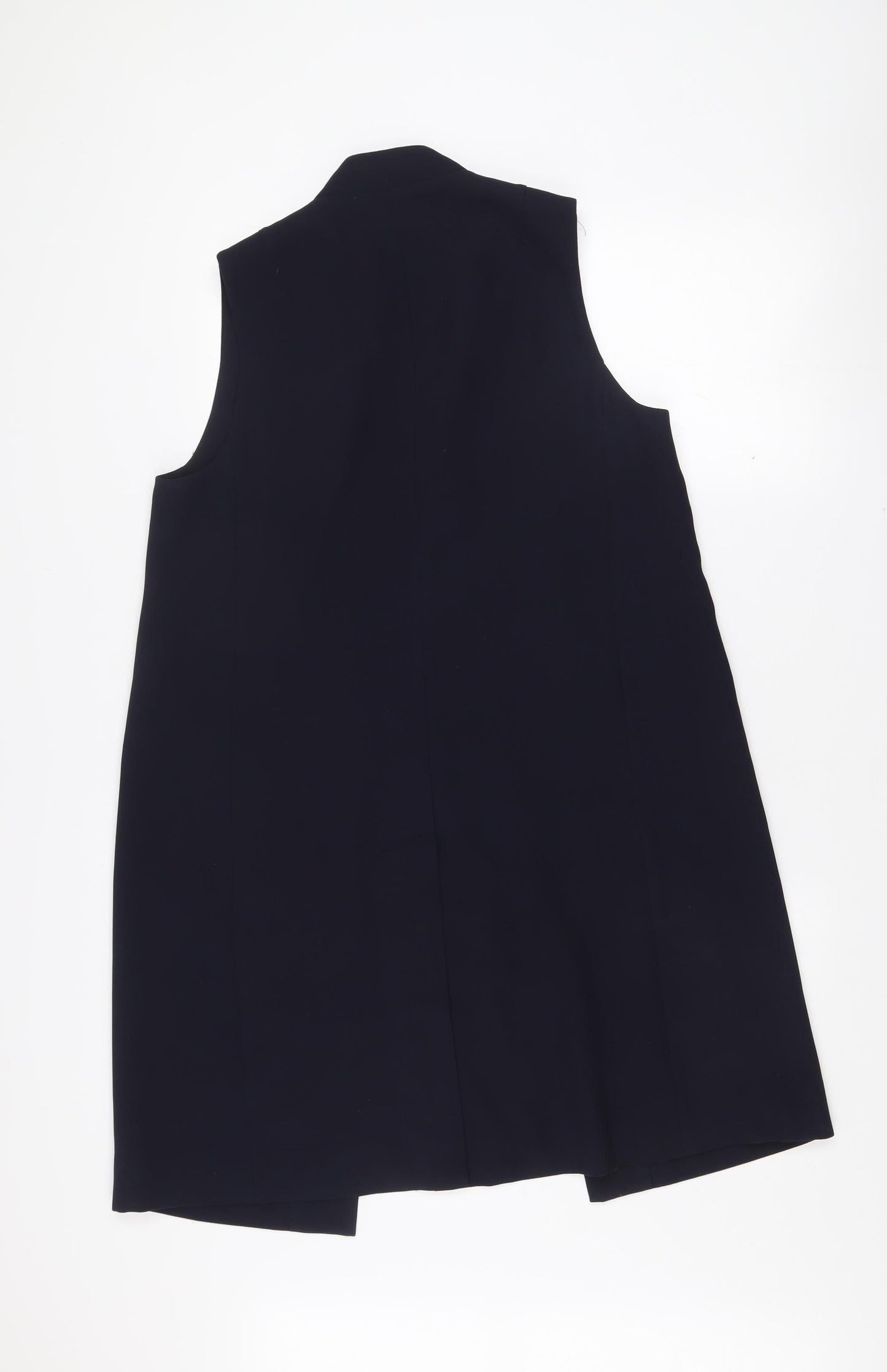French Connection Women's Black Sleeveless Mid-Length Waistcoat Size 8