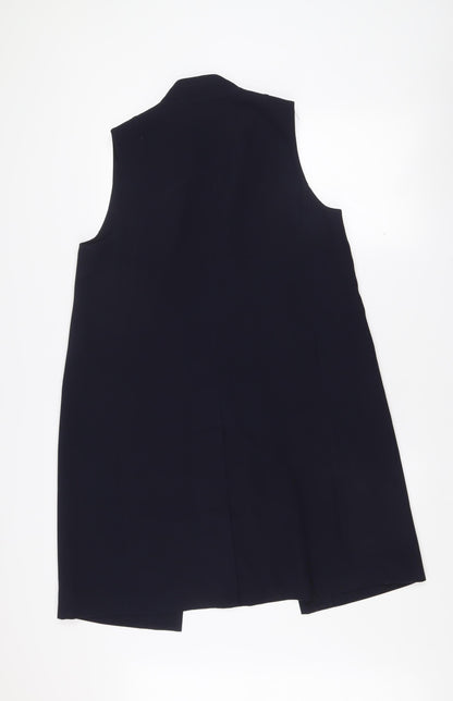 French Connection Women's Black Sleeveless Mid-Length Waistcoat Size 8