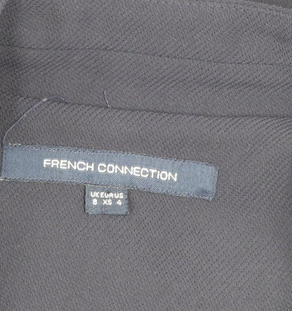 French Connection Women's Black Sleeveless Mid-Length Waistcoat Size 8