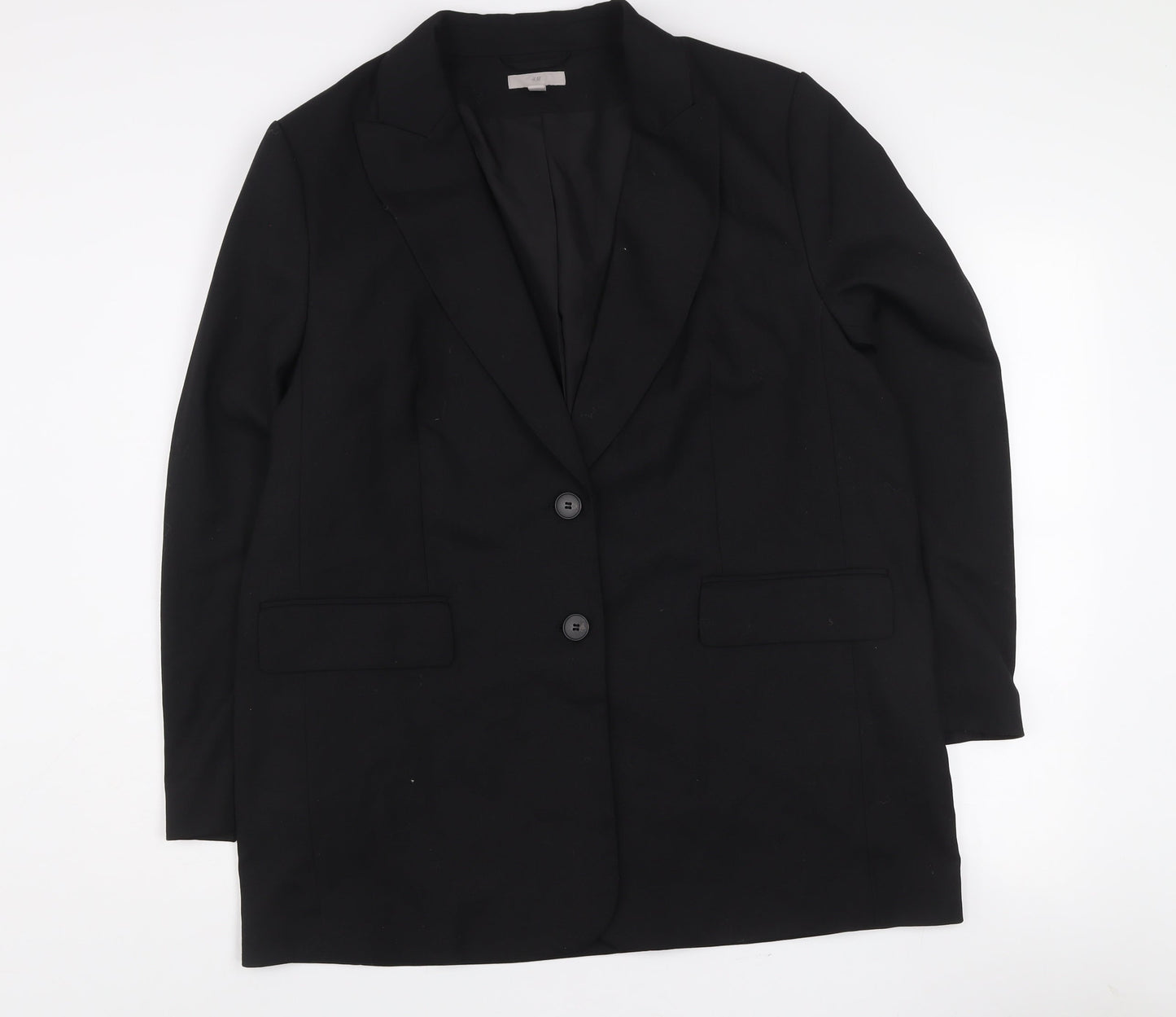 H&M Women's Black Two-Button Tailored Blazer Size M