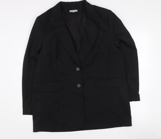 H&M Women's Black Two-Button Tailored Blazer Size M