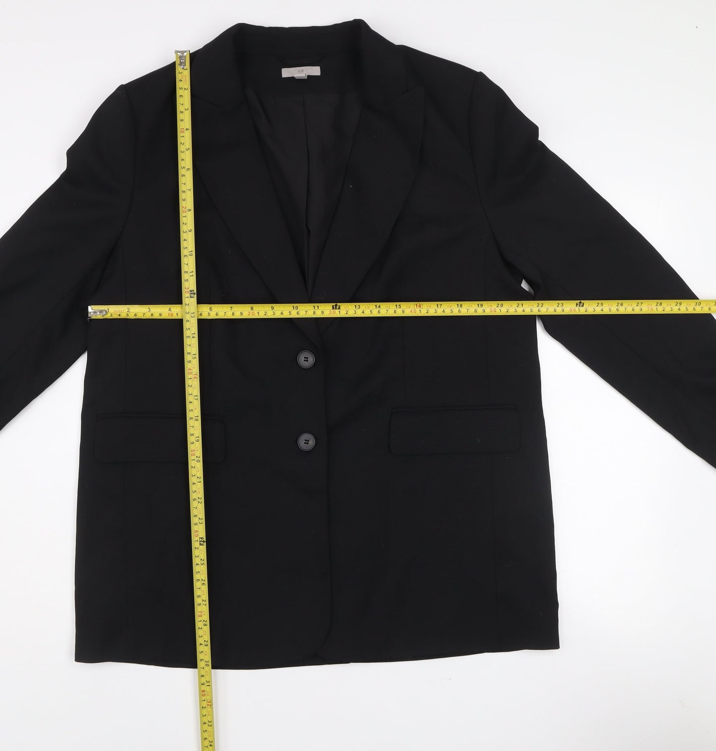 H&M Women's Black Two-Button Tailored Blazer Size M