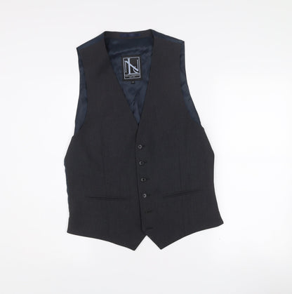 New & Lingwood Men’s Grey Wool Waistcoat 38R Classic Formal Vest