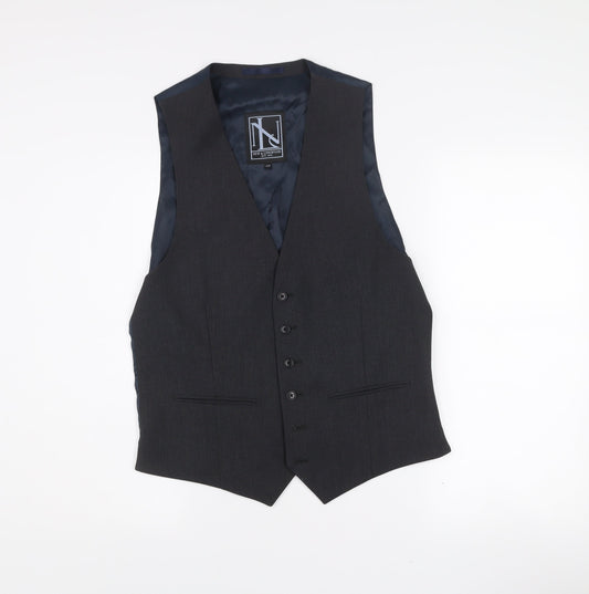 New & Lingwood Men’s Grey Wool Waistcoat 38R Classic Formal Vest