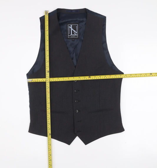 New & Lingwood Men’s Grey Wool Waistcoat 38R Classic Formal Vest