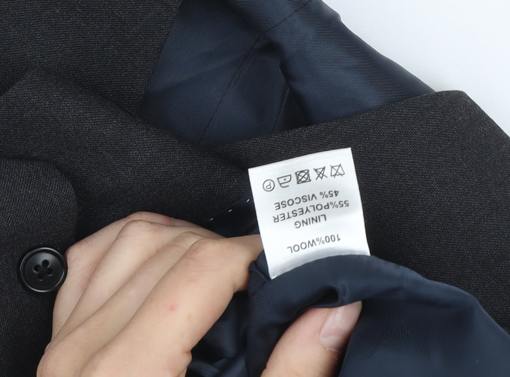 New & Lingwood Men’s Grey Wool Waistcoat 38R Classic Formal Vest