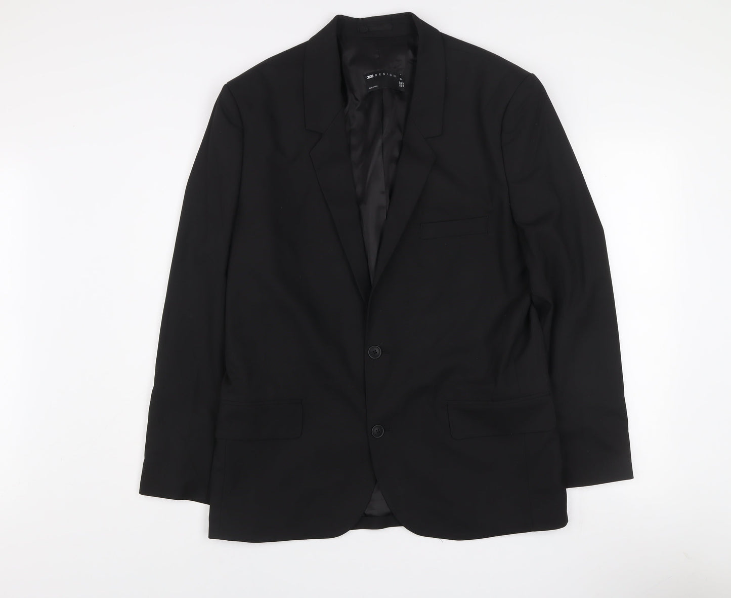 ASOS Design Women's Black Single-Breasted Blazer Jacket Size 38 Regular