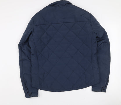Reserved Womens Blue Quilted Mid-Length Lightweight Jacket L