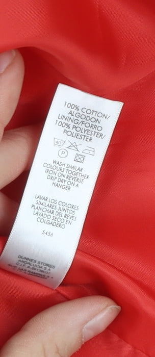 Dunnes Stores Women's Red Cotton Pea Coat Size 14