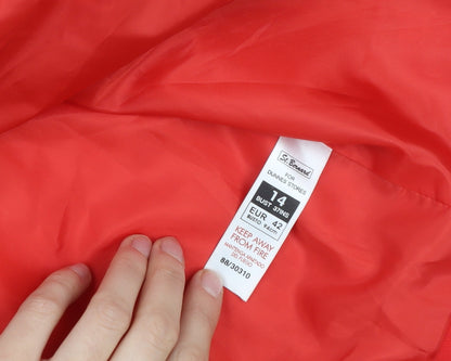 Dunnes Stores Women's Red Cotton Pea Coat Size 14