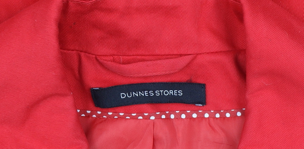 Dunnes Stores Women's Red Cotton Pea Coat Size 14