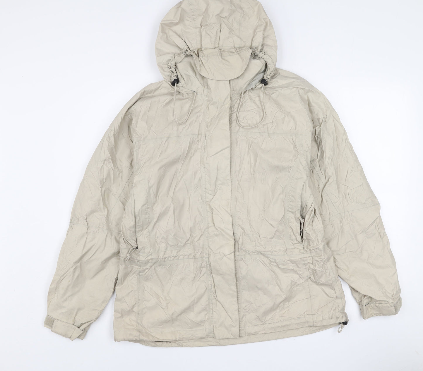Magellan's Women's Beige Hooded Nylon Anorak Jacket Size M