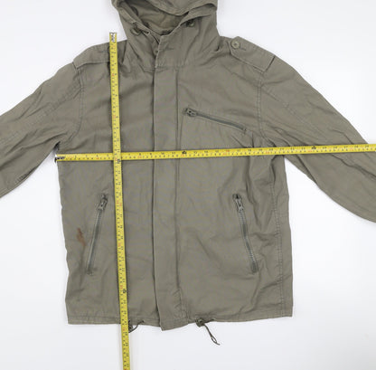 DENIM Co Men’s Green Cotton Military Hooded Jacket S