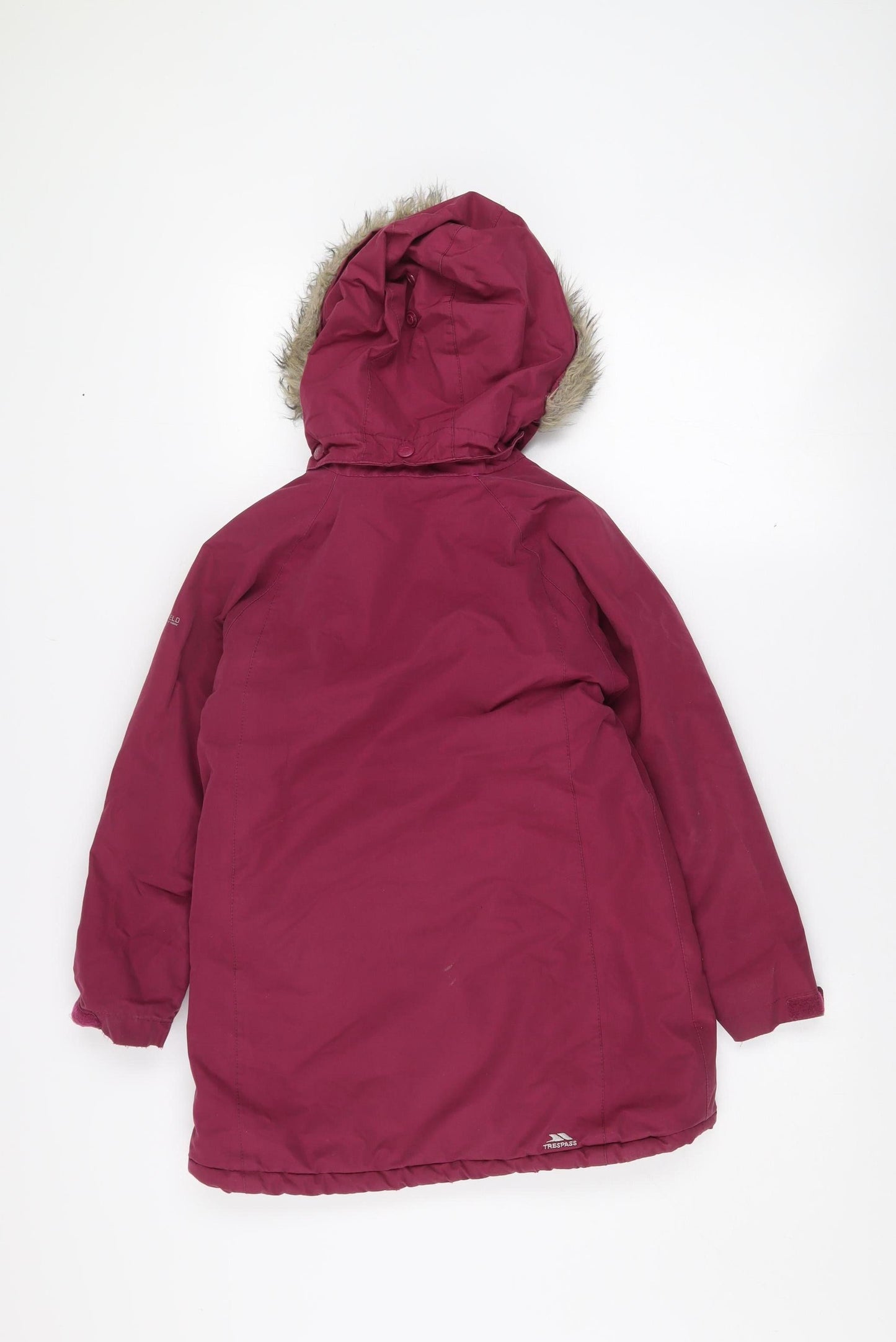 Trespass Girls Purple Waterproof Parka Coat 7-8 Years Hooded Winter Jacket