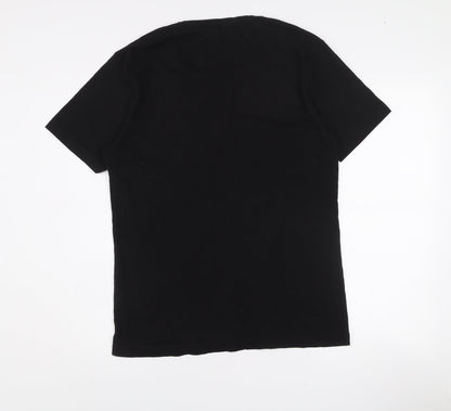 JEEL Womens Black Animal Print Flag T-Shirt 2XL