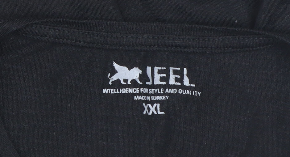 JEEL Womens Black Animal Print Flag T-Shirt 2XL