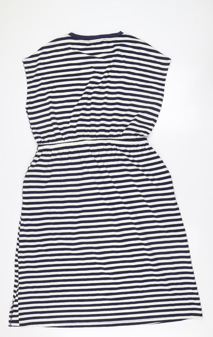 Kelly & Grace Women’s Blue Striped Sleeveless T-Shirt Dress XL Viscose