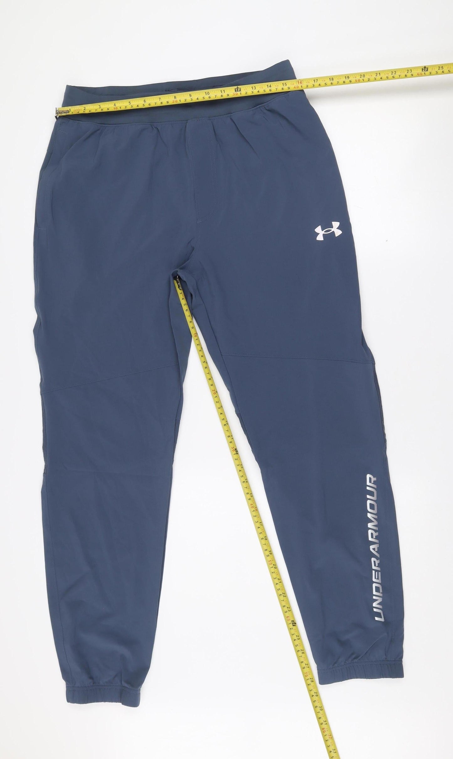 Under Armour Men Blue L Jogger Sweatpants Elastic Waist Polyester Blend