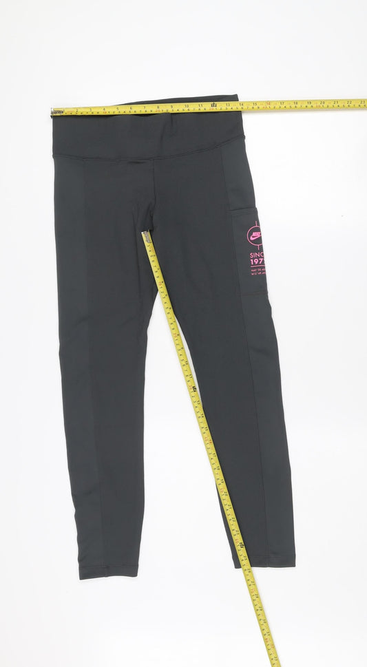 Nike Women's Black Dri-FIT Leggings - Size M Slim Fit Activewear