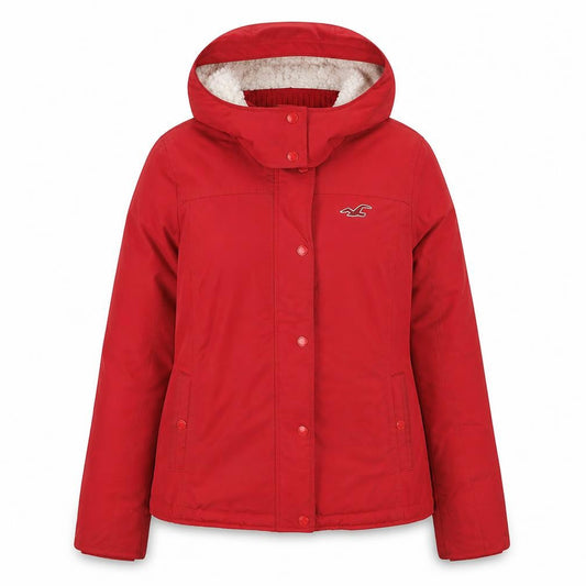 Hollister Women’s Red Hooded All-Weather Jacket Size S