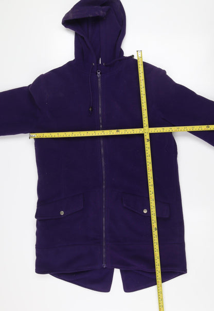 Cotton Traders Womens Purple Fleece Hooded Zip Jacket Size 10