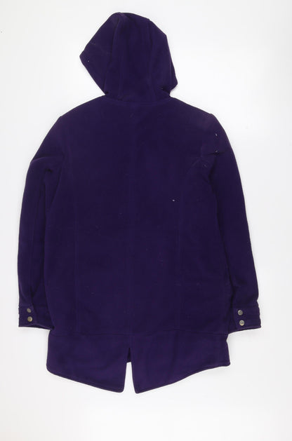 Cotton Traders Womens Purple Fleece Hooded Zip Jacket Size 10