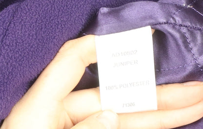 Cotton Traders Womens Purple Fleece Hooded Zip Jacket Size 10