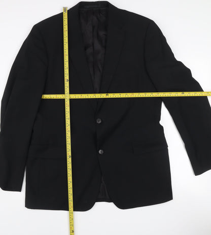 Hugo Boss Men's Black Wool Blend Two Button Blazer Jacket 54