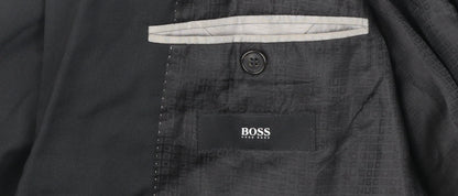 Hugo Boss Men's Black Wool Blend Two Button Blazer Jacket 54