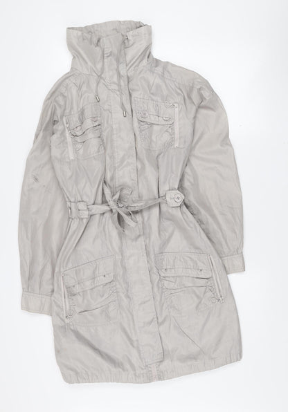 Lea Fashion Women’s Grey Mid-Length Anorak Jacket Size S Polyester