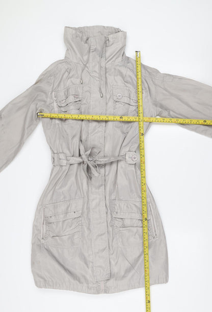Lea Fashion Women’s Grey Mid-Length Anorak Jacket Size S Polyester