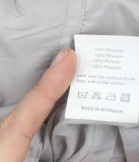 Lea Fashion Women’s Grey Mid-Length Anorak Jacket Size S Polyester