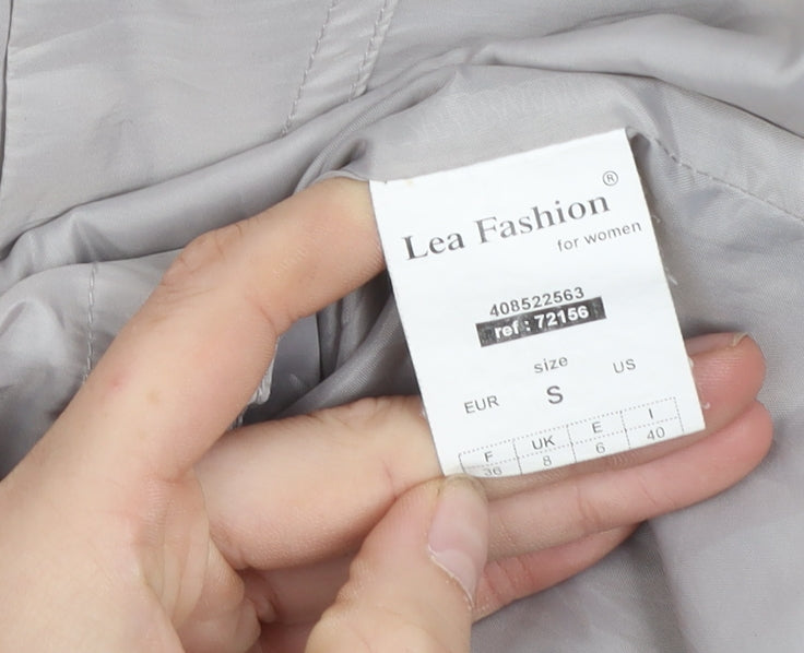 Lea Fashion Women’s Grey Mid-Length Anorak Jacket Size S Polyester