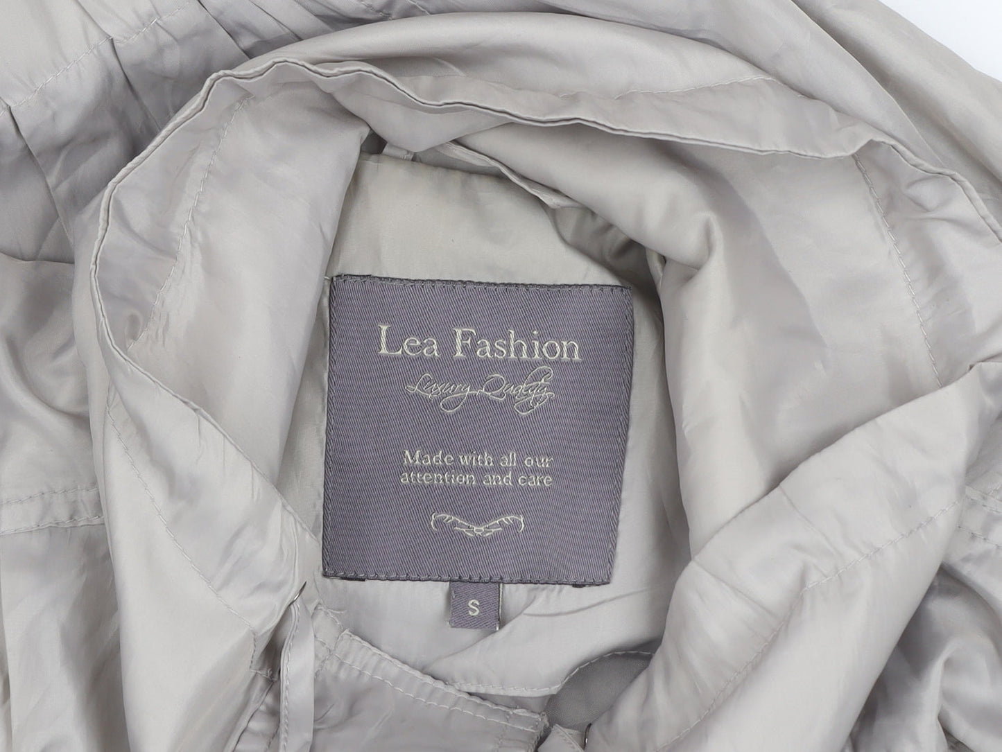 Lea Fashion Women’s Grey Mid-Length Anorak Jacket Size S Polyester