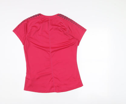Asics Womens Pink Short Sleeve Running T-Shirt Size M Slim Fit