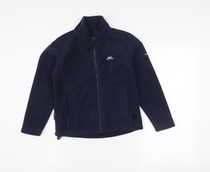 Trespass Boys Navy Blue Fleece Full Zip Jacket 7-8 Years Outdoor Winter Coat