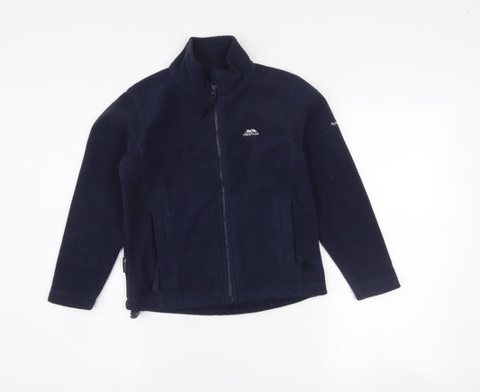 Trespass Boys Navy Blue Fleece Full Zip Jacket 7-8 Years Outdoor Winter Coat